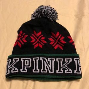 PINK winter beanie with pom pom